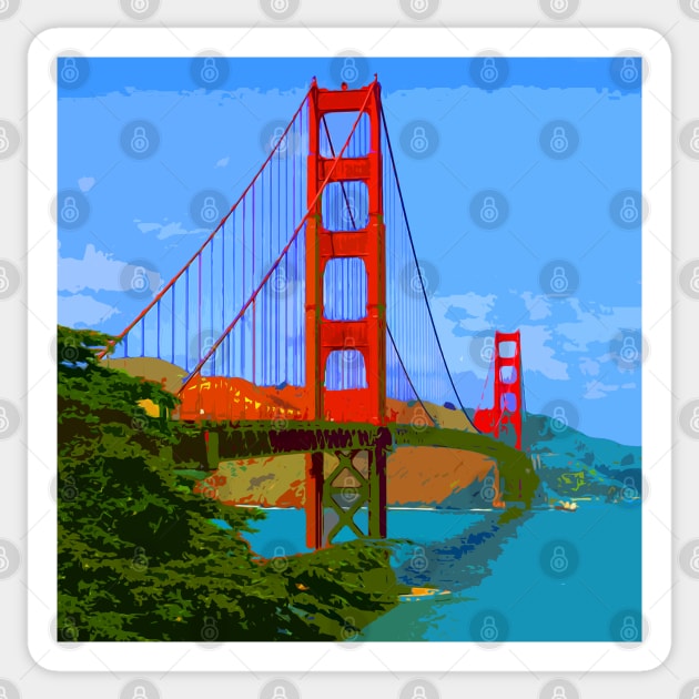 Golden Gate Bridge 010 Sticker by JAMFoto